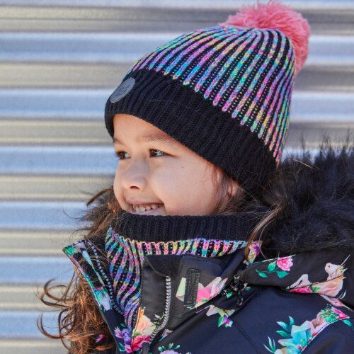 Knit Hat Black Multicolor Perspective: back