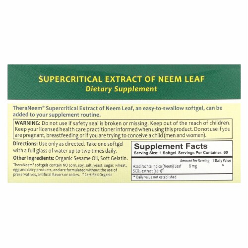 Organix South TheraNeem® Supercritical Extract of Neem Leaf Perspective: back