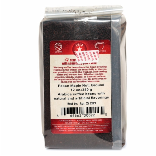 Lola Savannah® Pecan Maple Nut Ground Coffee Perspective: back