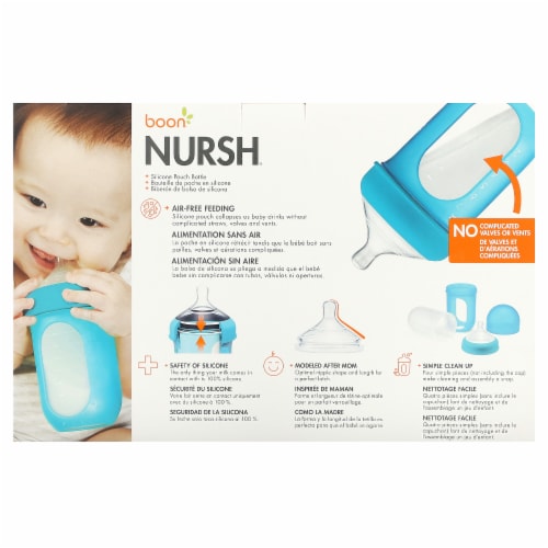 BOON NURSH BOTTLE 8OZ 3PK BLUE Perspective: back