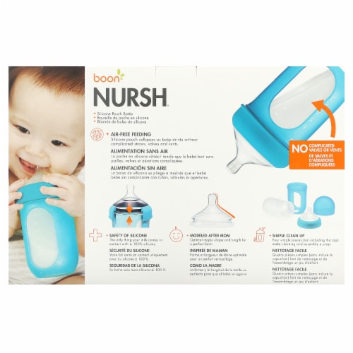 Boon Nursh Silicone Pouch Bottle 3m+ Medium 3 Bottles - 8 oz (236