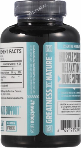 Zhou® Magnesium Glycinate Dietary Supplement Capsules 1350mg Perspective: back