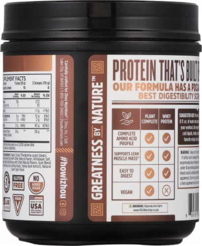 Zhou™ Chocolate Plant Complete Protein Powder Perspective: back