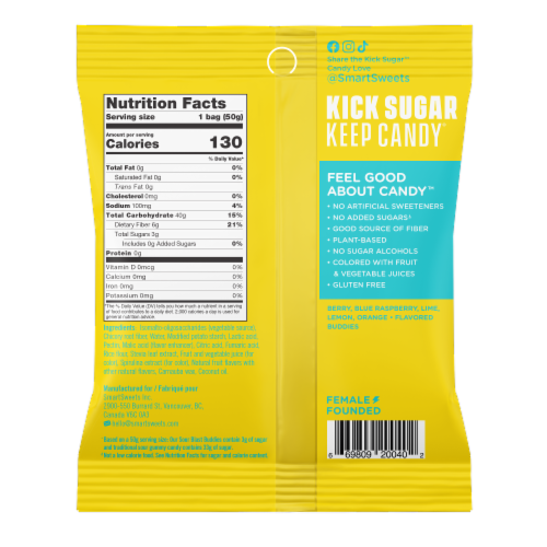 Smart Sweets™ Sour Blast Buddies Candy Perspective: back