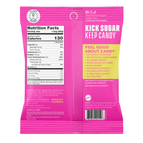 SamrtSweets® Pink Lemonade Dream Gummies Perspective: back