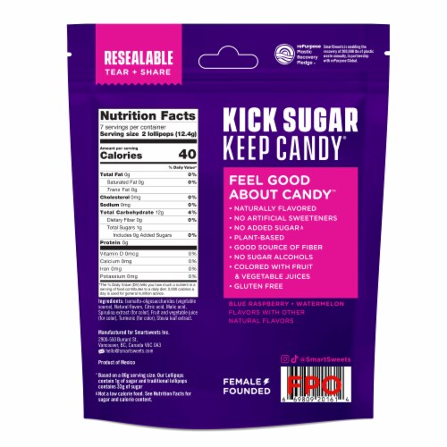 Smart Sweets® Halloween Lollipops Candy Bag Perspective: back