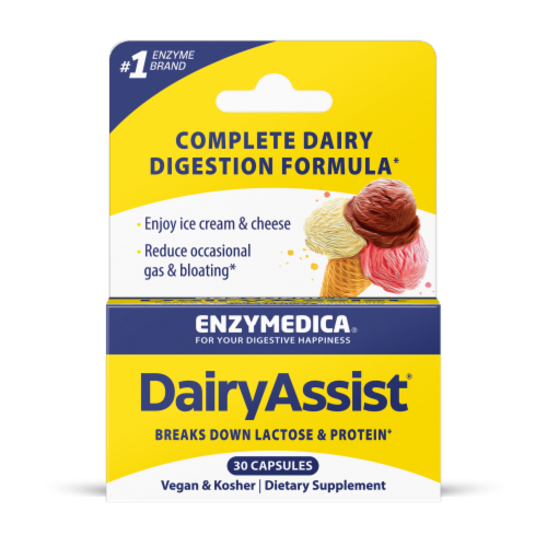 Enzymedica® Dairy Assist™ Digestive Enzymes Perspective: back