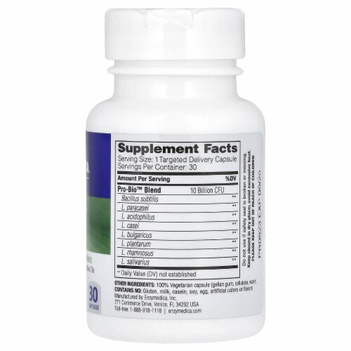 Enzymedica® Pro-Bio™ Probiotic Capsules Perspective: back