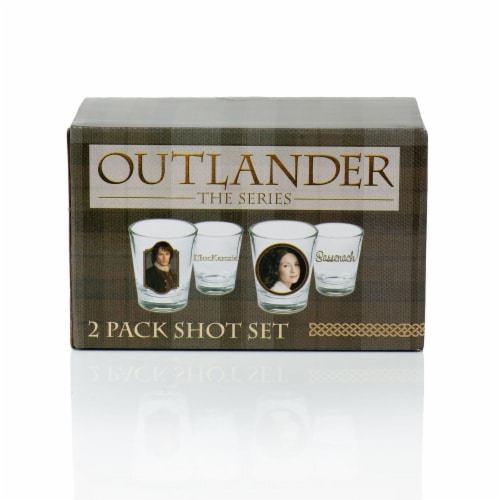 Outlander Collectibles Jamie and Claire Fraser Shot Glasses | Collectors Edition Perspective: back