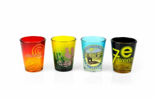 Parks and Recreation Location Logos 4 Piece Shot Glass Set Perspective: back