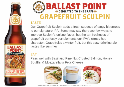 Ballast Point Grapefruit Sculpin Craft Beer Perspective: back