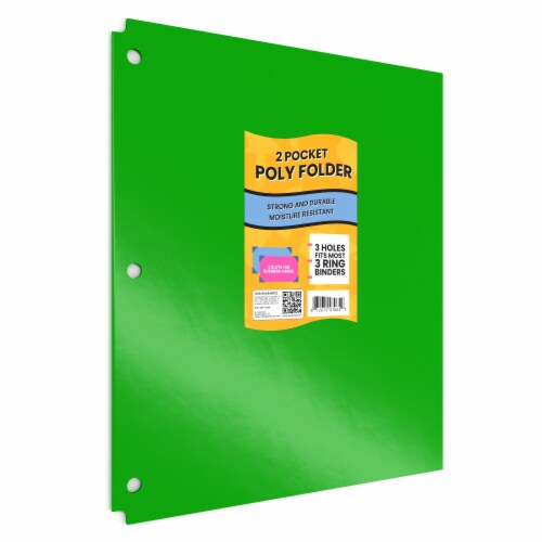 E-Clips USA Green Poly Pocket Binder Folder 48-Units Perspective: back