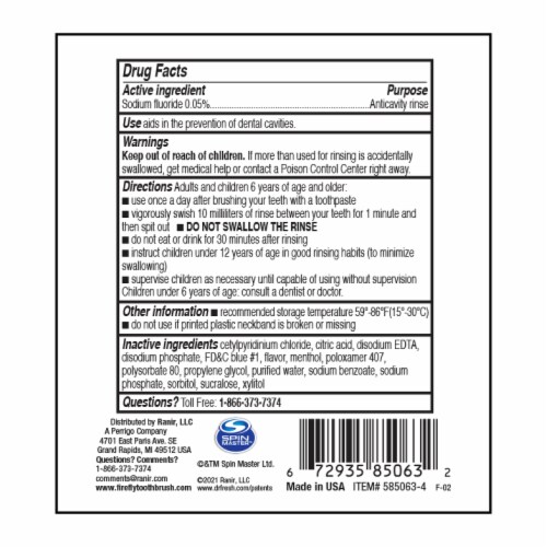 Firefly® Paw Patrol™ Bubble Gum Anticavity Fluoride Rinse Perspective: back