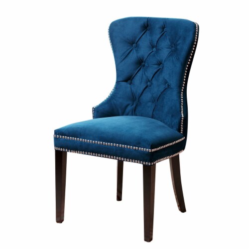 Blue tufted clearance dining chair