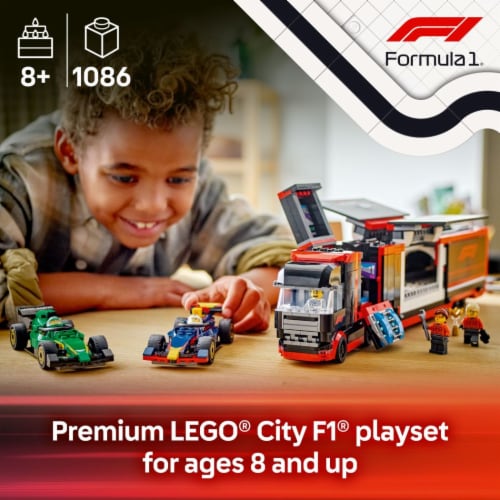 LEGO City F1 Truck with RB20 & AMR24 F1 Car Toys 60445 Perspective: back