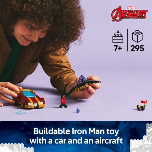 LEGO Marvel Iron Man Car & Black Panther vs. Red Hulk Super Hero Building Toy 76310 Perspective: back