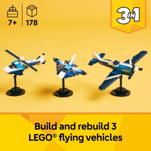 LEGO Creator 3 in 1 Aircraft Race Plane Building Toy 31160, 178 pc ...
