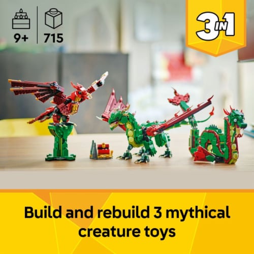 LEGO Creator 3 in 1 Medieval Dragon Building Toy 31161 Perspective: back