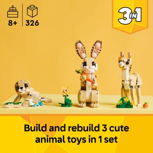 LEGO Creator 3 in 1 Cute Bunny Building Toy Set 31162 Perspective: back