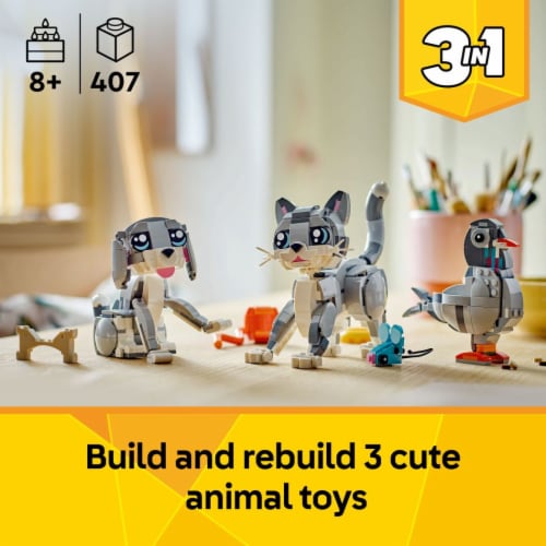 LEGO Creator 3 in 1 Playful Cat Building Toy 31163, 407 pc - Fry’s Food ...