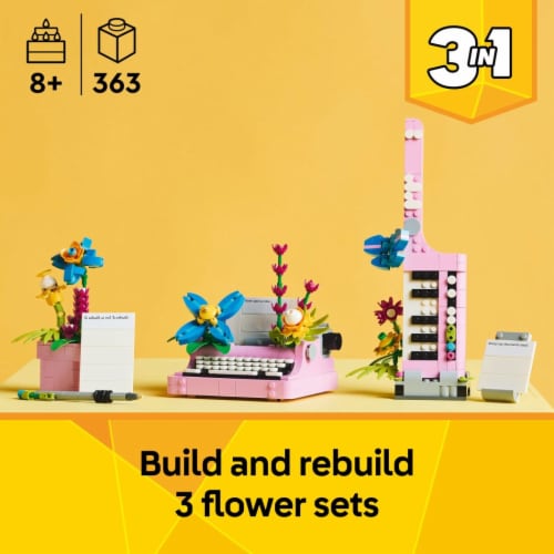LEGO Creator 3 in 1 Typewriter with Flowers Building Toy 31169 Perspective: back