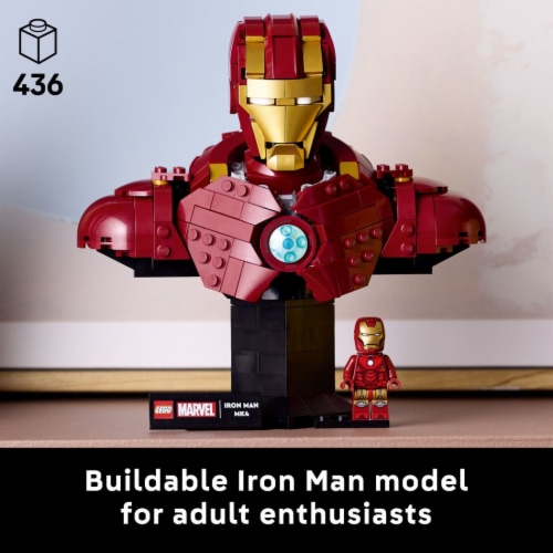 LEGO Marvel Iron Man MK4 Bust Building Kit for Adults 76327 Perspective: back