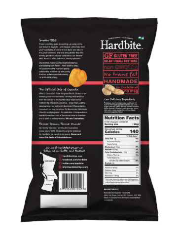 Hardbite Smokin' BBQ Kettle Potato Chips Perspective: back