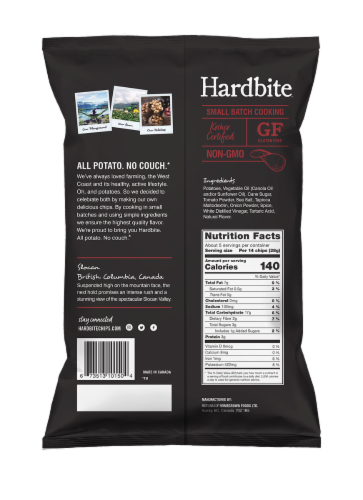 Hardbite Ketchup Potato Chips Perspective: back