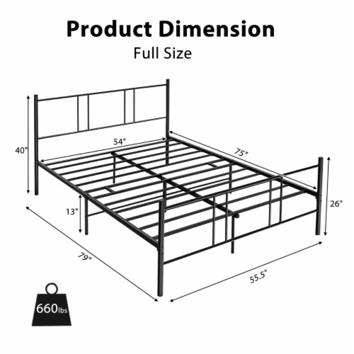 Full Size Steel Platform Bed Frame Headboard HeavyDuty Mattress
