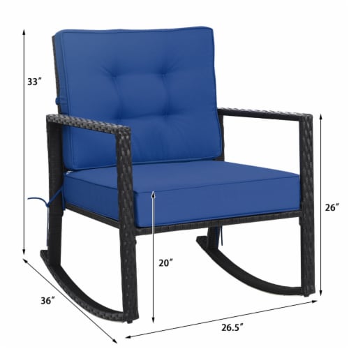 Outdoor Wicker Rocking Chair Patio Lawn Rattan Single Chair Glider
