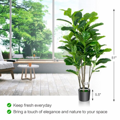 51''Artificial Tree 2-Pack Artificial Fiddle Leaf Fig Tree for Indoor ...