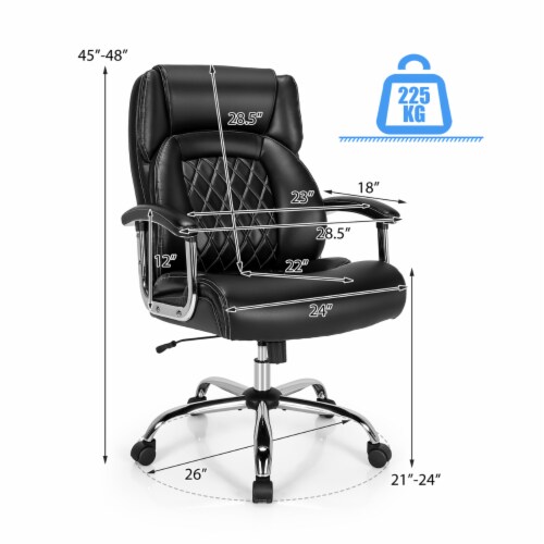 Gymax 500LBS High Back Big & Tall Office Chair Adjustable Leather Task Chair Perspective: back