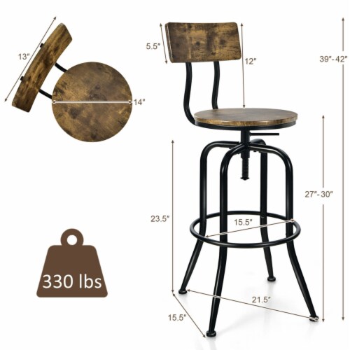 Industrial counter store height chairs