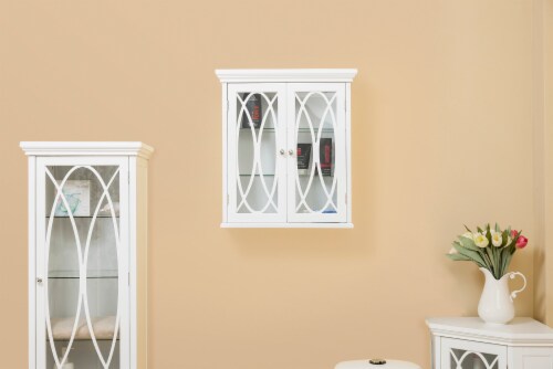 International Concepts ELG-637 Florence Two Doors Wall Cabinet, Tempered Glass - 24 H in. Perspective: back