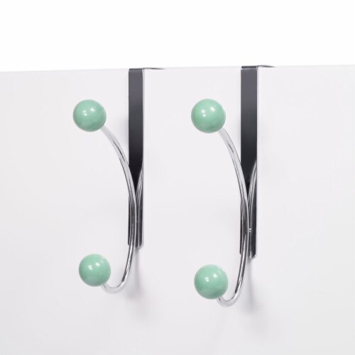 Elegant Home Fashions Single Hook Over The Door Hanger Pack of 2 Teal OTD-3812 Perspective: back