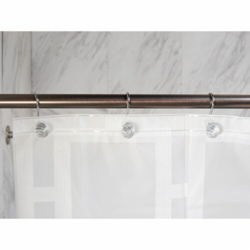 Elegant Home Fashions Bathroom Shower Curtain Hooks Set of 12 Silver HK40013 Perspective: back