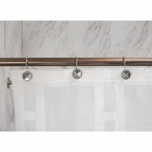 Elegant Home Fashions Bathroom Shower Curtain Hooks Set of 12 Chrome HK40115 Perspective: back