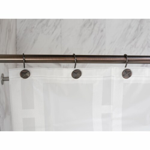 Elegant Home Fashions Bathroom Shower Curtain Hooks Set of 12 Bronze HK40117 Perspective: back