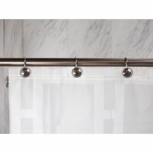 Elegant Home Fashions Bathroom Shower Curtain Hooks Set 12 Rope Chrome HK40121 Perspective: back