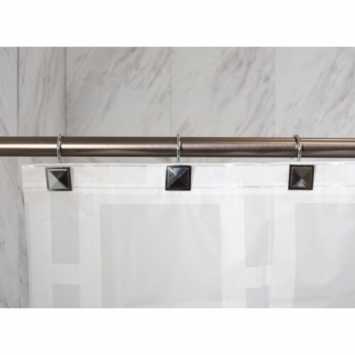 Elegant Home Fashions Bathroom Shower Curtain Hooks Sq. Diamond Chrome HK40139 Perspective: back