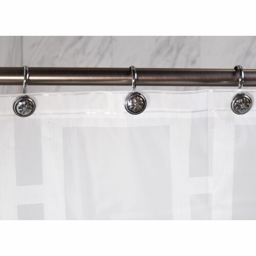 Elegant Home Fashions Bathroom Shower Curtain Hooks Wagon Wheel Chrome HK40158 Perspective: back