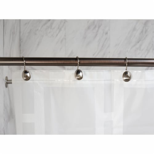 Elegant Home Fashions Bathroom Shower Curtain Hooks Set Brushed Nickel HK40172 Perspective: back