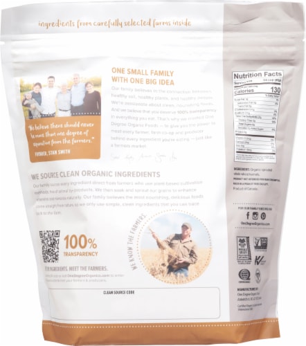 One Degree Organic Foods Sprouted Whole Wheat Flour Perspective: back