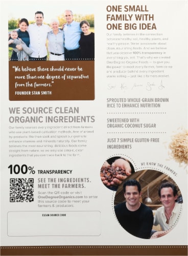 One Degree Organic Foods Sprouted Brown Rice Cacao Crisps Cereal Perspective: back