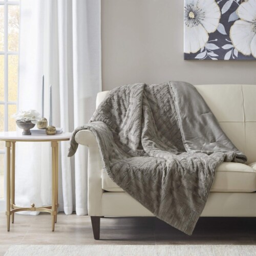 Premier Comfort Arctic Ultra Plush Down Alternative Throw Grey 50x60