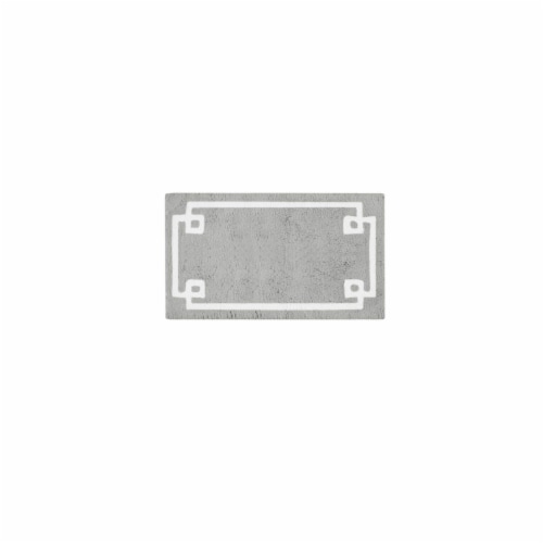 Madison Park Evan Cotton Tufted Washable Bath Mat, Luxury Solid Bathroom Rugs, 24X40, Grey Perspective: back