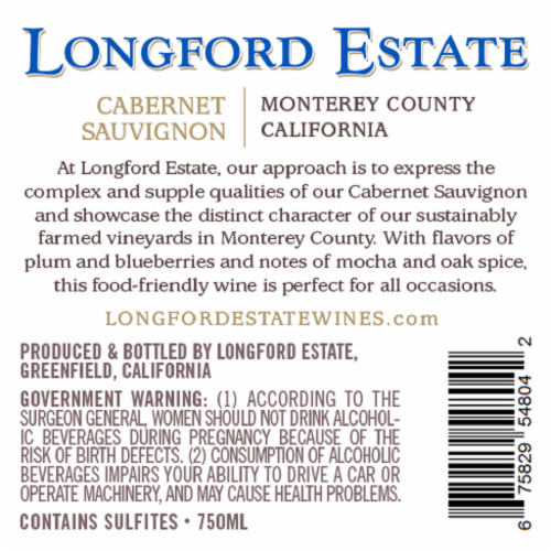 Longford Estate Cabernet Perspective: back