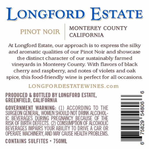 Longford Estate Pinot Noir Perspective: back