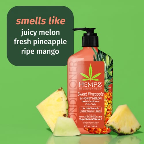 Hempz Sweet Pineapple & Honey Melon Herbal Conditioner with Vegan Biotin & Vitamin C Perspective: back