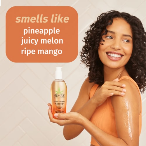Hempz Sweet Pineapple & Honey Melon Multi-Purpose Herbal Body Oil Perspective: back